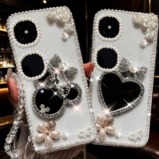 2026马年镶钻化妆镜适用华为Pocket2手机壳保护套P50PocketS全包X2外壳P50Pocket新年款Vs2化妆V3硅胶V高级感