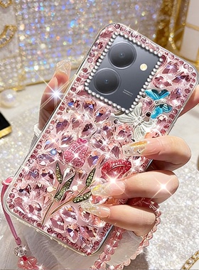 春夏镶钻奢华水钻适用vivoY78手机壳新款Y55S上档次Y50 5G/2026年Y35+巨好看x27硅胶X30高级感Y78+软壳