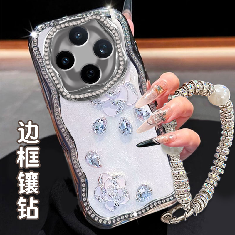 电镀奶油镶钻珠光白，不掉钻，不掉漆