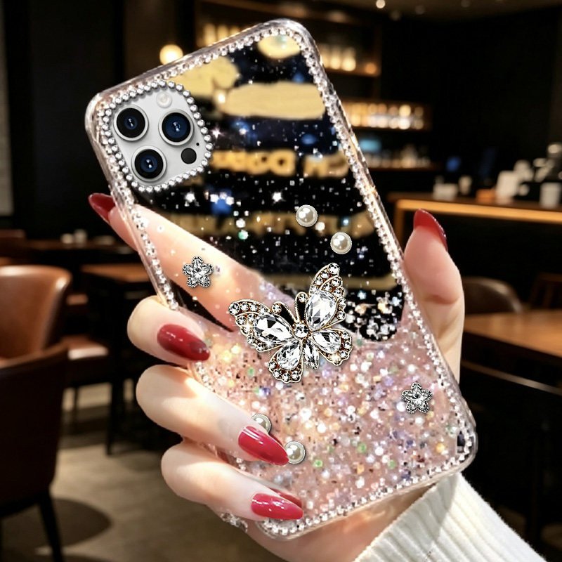 透明高级感闪钻适用苹果iPhone14ProMax手机壳秋冬6sPlus镶钻15Pro巨好看13奢华13/2026年16水钻11Pro巨好看