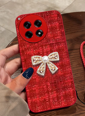 红色喜庆布艺适用oneplus1+一加15手机壳名媛9秋冬9Pro过年NordCE4/2026年2防摔5Pro春节9R喜庆3Pro小香风3V