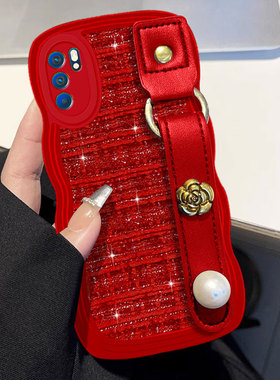 奢华名媛高级感小香风腕带适用opporeno6手机壳2024新年款11/7se女5k过年4se 5G结婚ren0/9/10/3Pro龙年0pp0