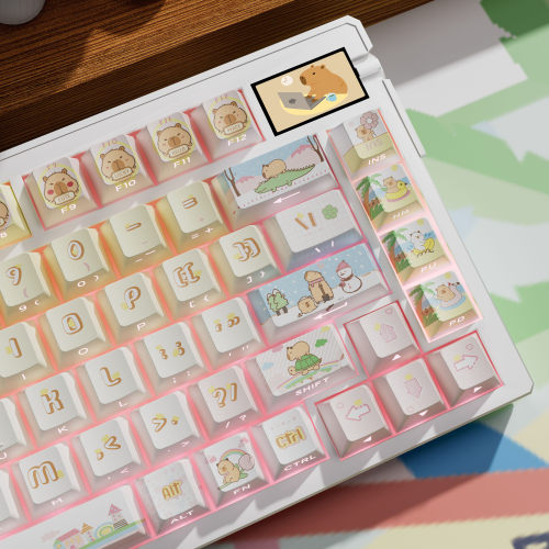 T0原创白粉色个性透光客制化键帽
