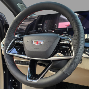 凯迪拉克atsl方向盘套真皮手缝xtsxt4XT5ct6汽车防滑专用汽车把套