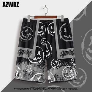 男夏季 可下水运动半裤 潮流五分裤 薄款 子 笑脸联名休闲宽松睡裤 短裤