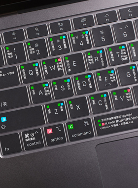 适用新款macbookpro键盘膜苹果mac电脑15快捷键air13笔记本14寸touchbar15.4防尘m1超薄13.3保护12贴膜16功能