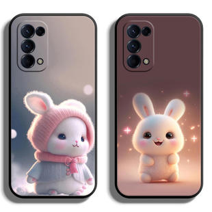 适用oppoReno5手机壳oppo Reno5Pro+十保护套K防摔全包软超薄潮网红新男液态硅胶女简约个性创意卡通萌兔定制