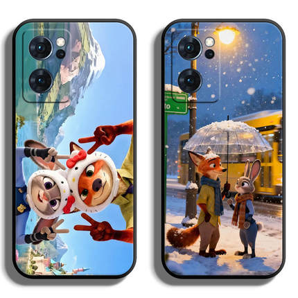 适用oppoReno7Pro手机壳oppo reno7SE保护套防摔全包软超薄情侣网红男液态硅胶女简约卡通个性创意动物城定制