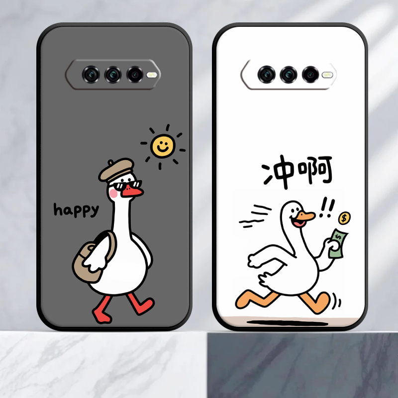 适用黑鲨4tpu卡通全包边送：全