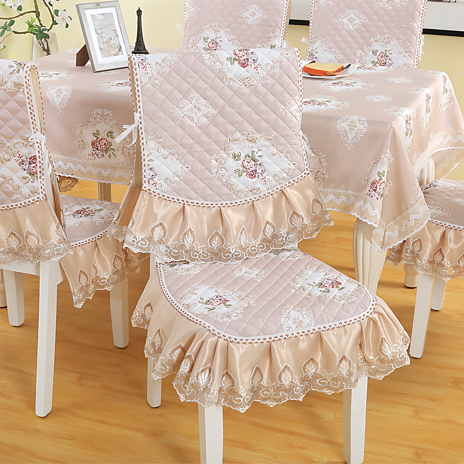 简约现代通用椅子套坐垫椅套桌垫家用餐椅垫套装长方形餐桌布布艺