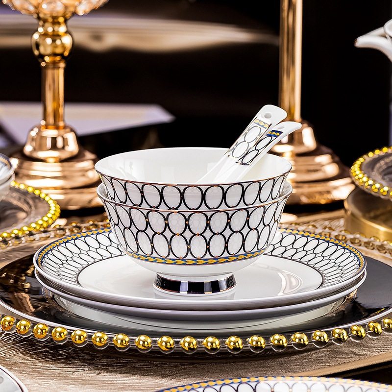 自由组合景德镇骨瓷餐具碗碟套装家用轻奢盘筷子中欧式高档陶瓷器,餐饮具,碗,淘宝优惠券,粉丝福利购,淘宝优惠卷