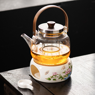 变色温茶炉花茶壶蜡烛煮茶炉陶瓷底座加热炉酒店餐厅烤暖茶煮茶器