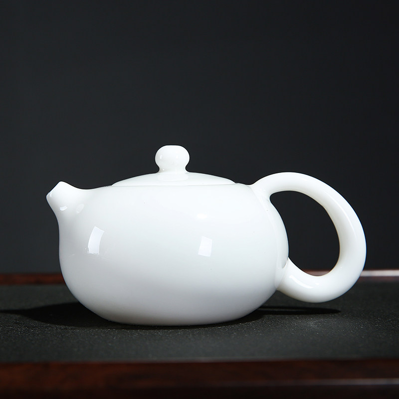羊脂玉茶壶陶瓷泡茶单壶大红袍西施壶红茶茶具套组功夫白瓷泡茶器