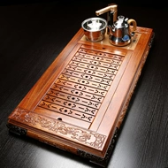 bộ bàn pha trà điện Kunde Hộ Gia Đình Khay Trà Bằng Gỗ Hồng Sắc Hoàn Toàn Tự Động 4 Trong 1 Bếp Điện Từ Cảm Ứng Ánh Sáng Sang Trọng Bàn Trà Lớn Kung Fu bộ Trà bàn trà điện