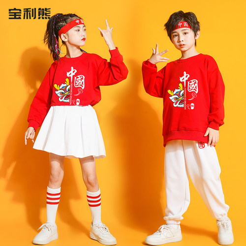 宝利熊运动会啦啦队中国风班服