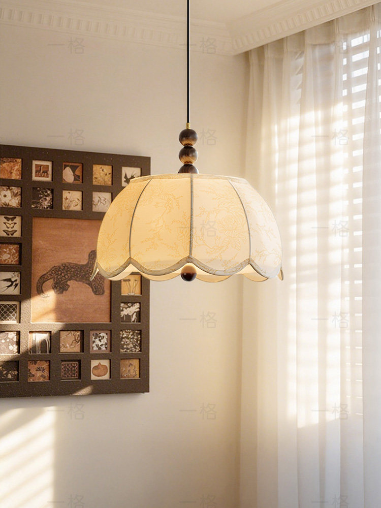 法式覆古卧室吊灯花瓣灯宋代美学布艺餐厅主灯中古风书房主卧灯具,家装灯饰光源,卧室/书房吊灯,淘宝优惠券,粉丝福利购,淘宝优惠卷