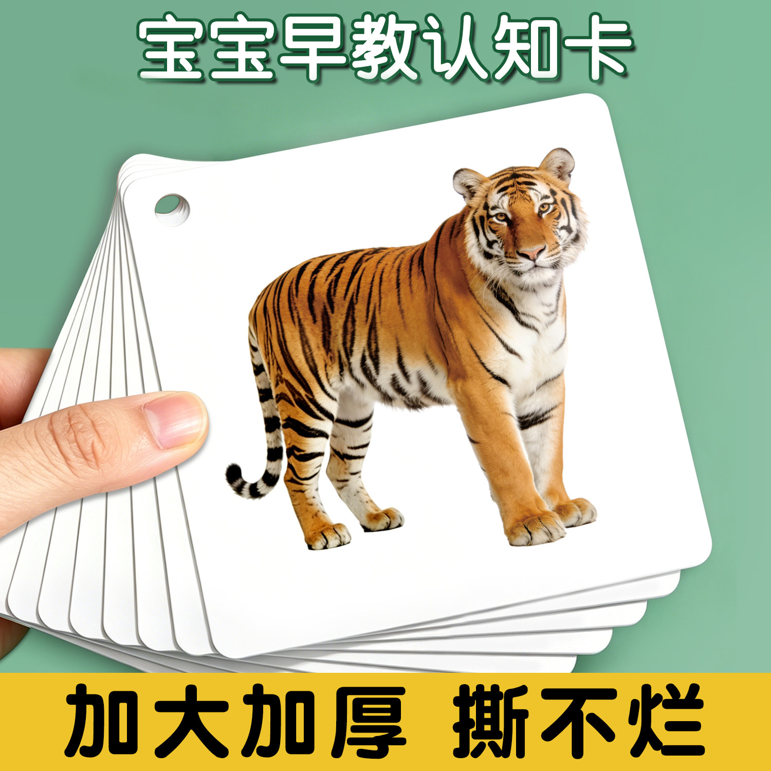 动物卡片早教认知宝宝白底闪卡儿童识字识物启蒙幼儿大卡婴儿半岁