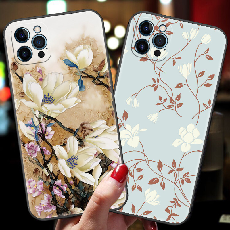 苹果13pro max手机壳iPhone13promax硅胶软壳十三pm中国风女款镜头全包防摔新款带挂绳指环扣por复古风maxpro