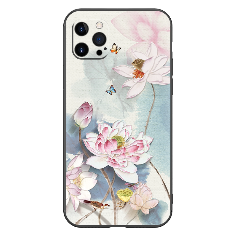 适用于苹果12pro max手机壳中国风iPhone12maxpro硅胶软壳十二mini新款防摔磨砂全包摄像头por带挂