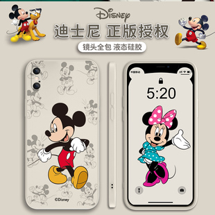 迪士尼适用于苹果x手机壳网红同款iPhonex液态硅胶iPhone xs软壳新款max潮牌xr米奇个性创意xmax男女新款情侣