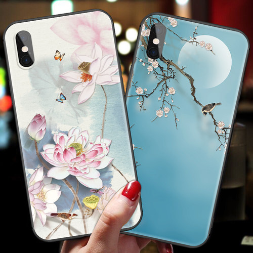 苹果iPhone女款潮牌带挂绳手机壳