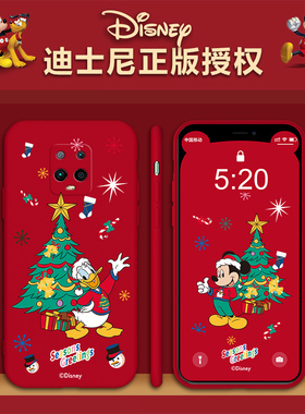 圣诞迪士尼红米10X手机壳5g液态硅胶redmi10xpro全包防摔红色软壳情侣女款pro保护套4g版可爱卡通米奇男ins风