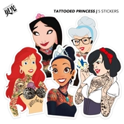 Cartoon xăm công chúa máy tính xách tay dán vali xe đẩy trường hợp bảng điều khiển guitar dán trang trí không thấm nước - Phụ kiện máy tính xách tay