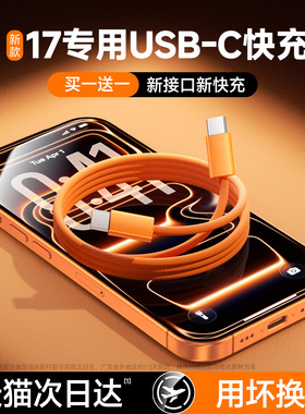 能适适用苹果17Pro充电线iPhone16promax充电器线iPhone15车载数据线双typec接口Air快充手机pods4平板ipad器