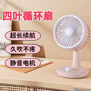 夏季 大风力车载 小风扇usb迷你循环扇办公桌上桌面上便携式 小型学生宿舍制冷家用静音可爱小电风扇可充电台式