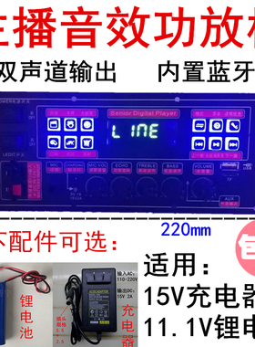 16151户外广场舞音响主播音效蓝牙功放板录音K歌双声道充电箱主板