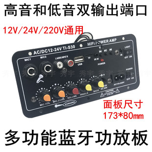 TI-S30 低音炮功放板12v24v220v通用炮芯蓝牙音箱主板K歌扩音机板