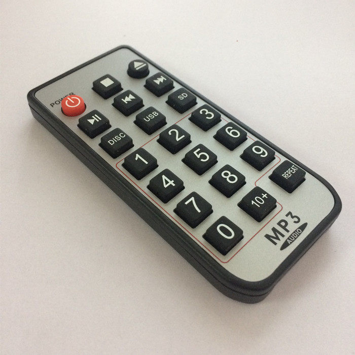 MP3硅胶遥控器21键遥控器CR2032电池遥控插卡音响DVD碟机遥控器