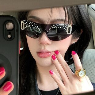 Y2K千禧辣妹风朋克钻石墨镜女欧美风复古镶钻高级感ins太阳眼镜