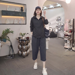 休闲风连帽防晒衣薄衬衫女2026夏季拉链开衫大码防紫外线上衣外套