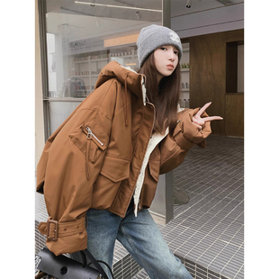 短款 2025爆款 派克服冲锋衣潮 加绒加厚外套女冬季 巨好看美拉德短款