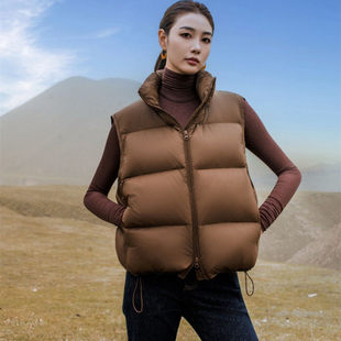 厚款高端云朵泡芙羽绒棉服马甲女2025冬季新款超好看无袖坎肩外套