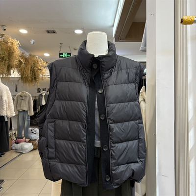 韩系立领轻薄排骨羽绒棉叠穿马甲