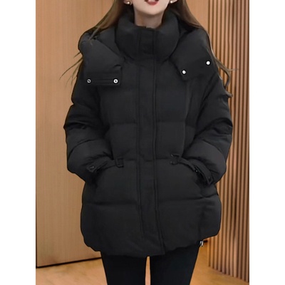 中长款加厚大码面包服棉衣外套女