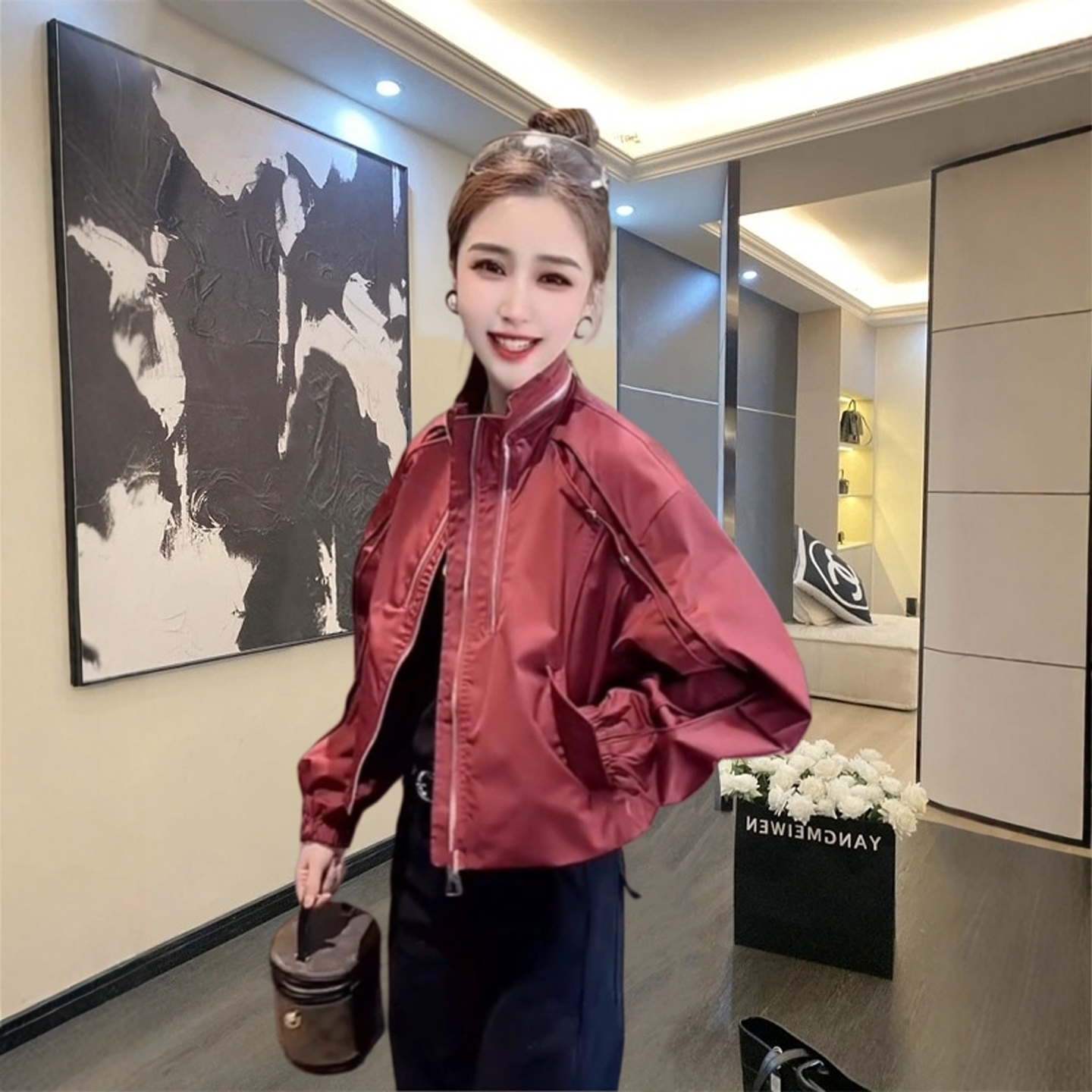 秋季新款欧货洋气棒球服冲锋衣女