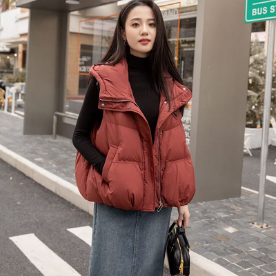 秋冬新款欧货休闲叠穿羽绒棉马甲