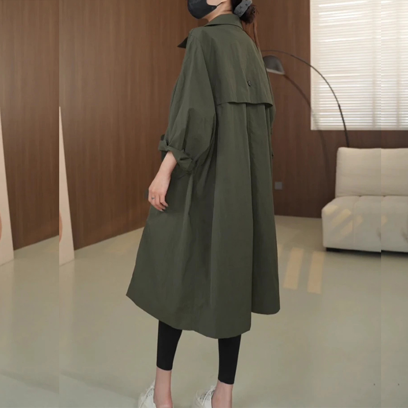 立领风衣外套女2025秋冬宽松大衣