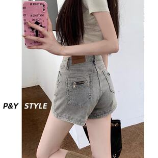 2026夏季清凉纯欲风辣妹牛仔短裤美式复古高腰显腿长A字显瘦热裤