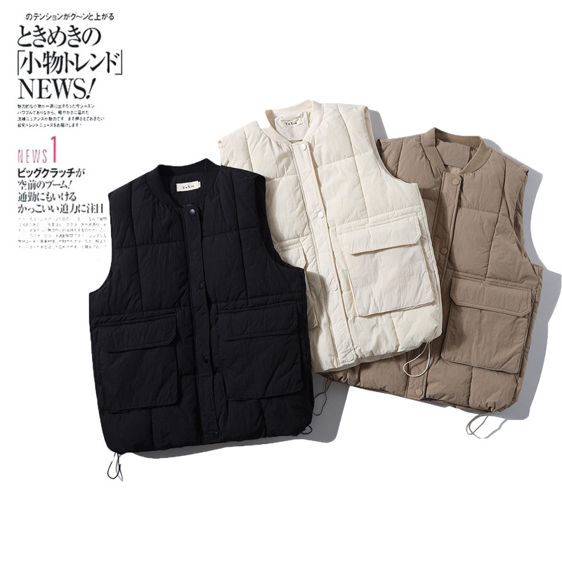 欧货2025秋冬新款韩版大码宽松加厚洋气马夹工装羽绒棉马甲外套女,女装/女士精品,马夹,淘宝优惠券,粉丝福利购,淘宝优惠卷