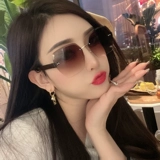 Солнцезащитные очки, брендовые маленькие глазки, в корейском стиле, коллекция 2022, популярно в интернете, градиент
