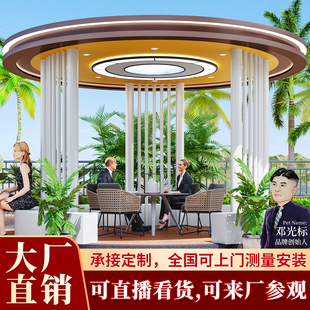 圆形顶凉亭铝合金别墅庭院花园休闲亭法欧式户外网红小院轻奢亭子