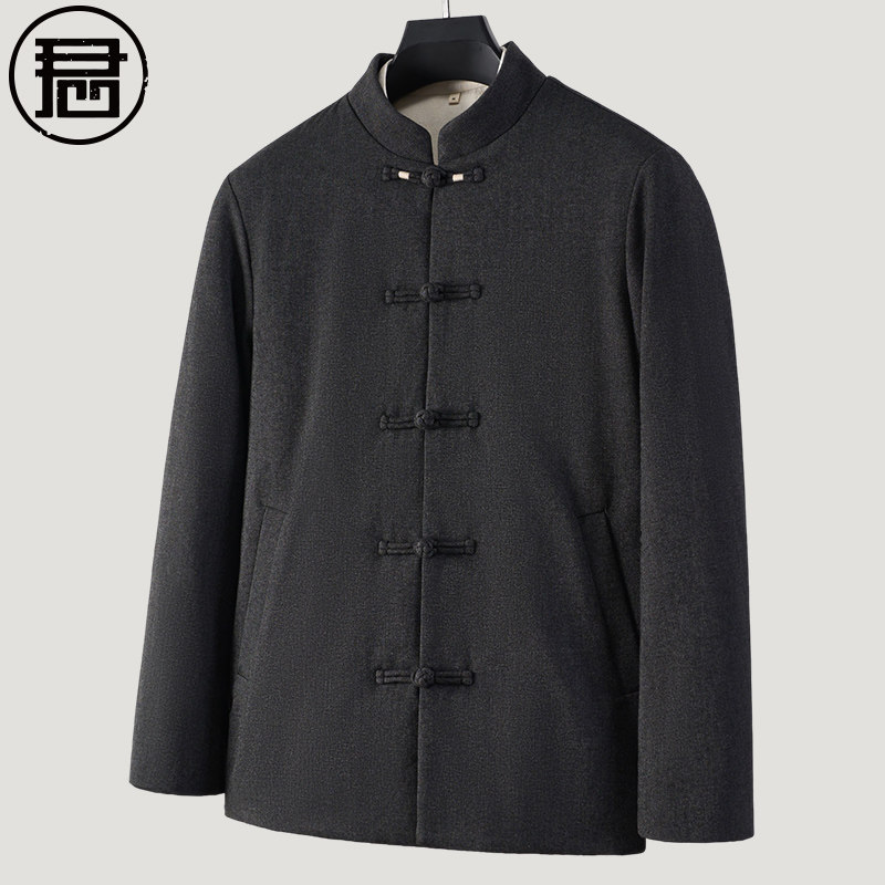 羽绒服唐装男冬季保暖外套