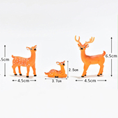 仿真梅花鹿一家公仔汽车载家居办公书桌面展示柜烘焙蛋糕装 饰摆件