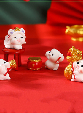 可爱动物树脂摆件烘焙蛋糕装饰品