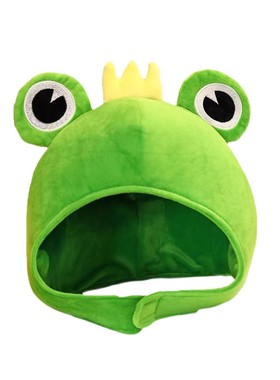 日系少女心绿色儿童孤寡青蛙动物头套沙雕帽子鸭兔子拍照搞怪道具