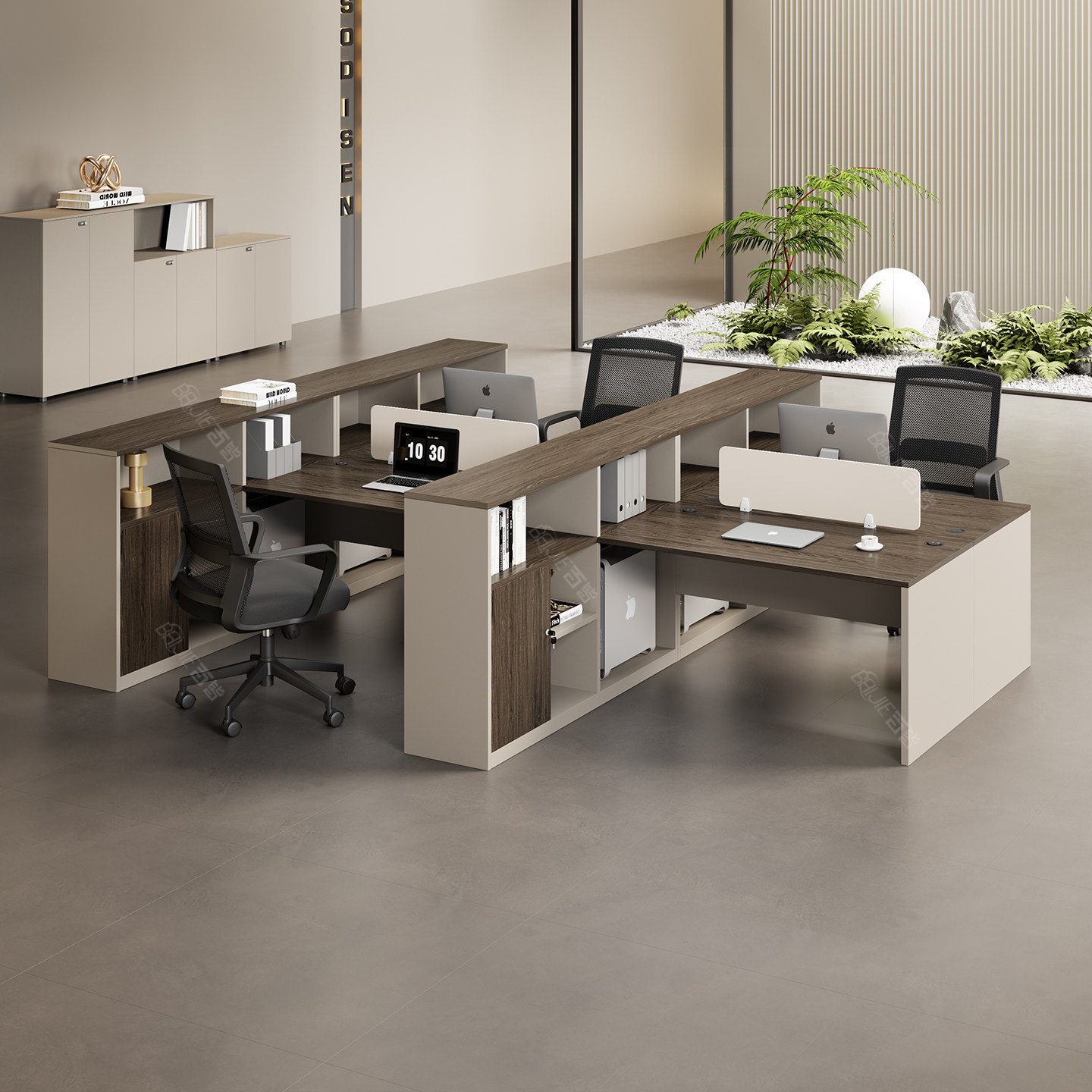 办公桌员工位财务桌职员卡座46人位现代简约挡板屏风卡座面对面坐